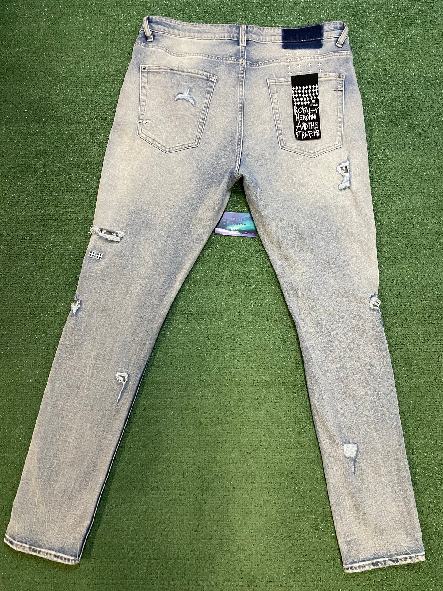 Ksubi blue shredded jeans