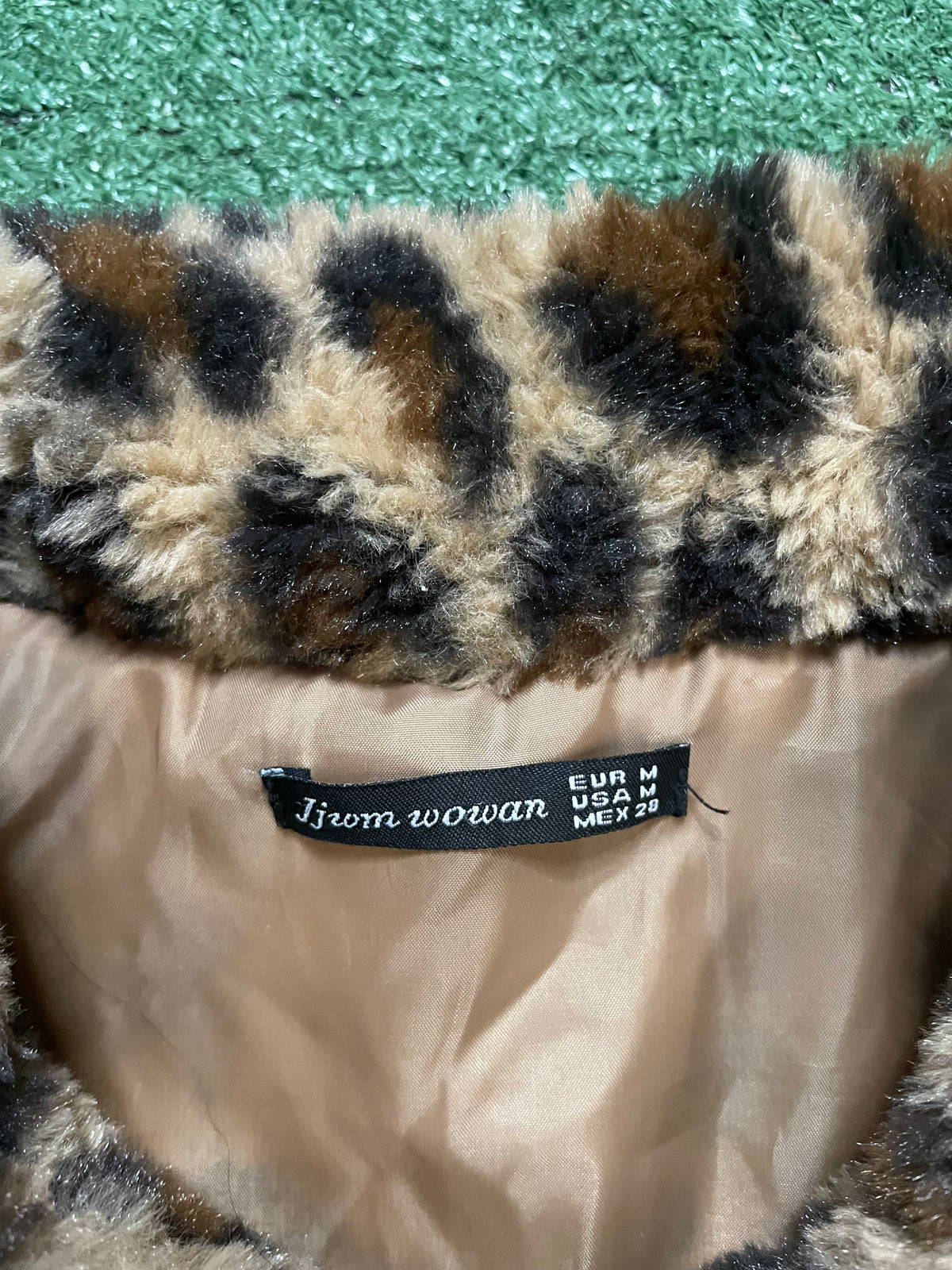 Cheetah fleece zip up jacket