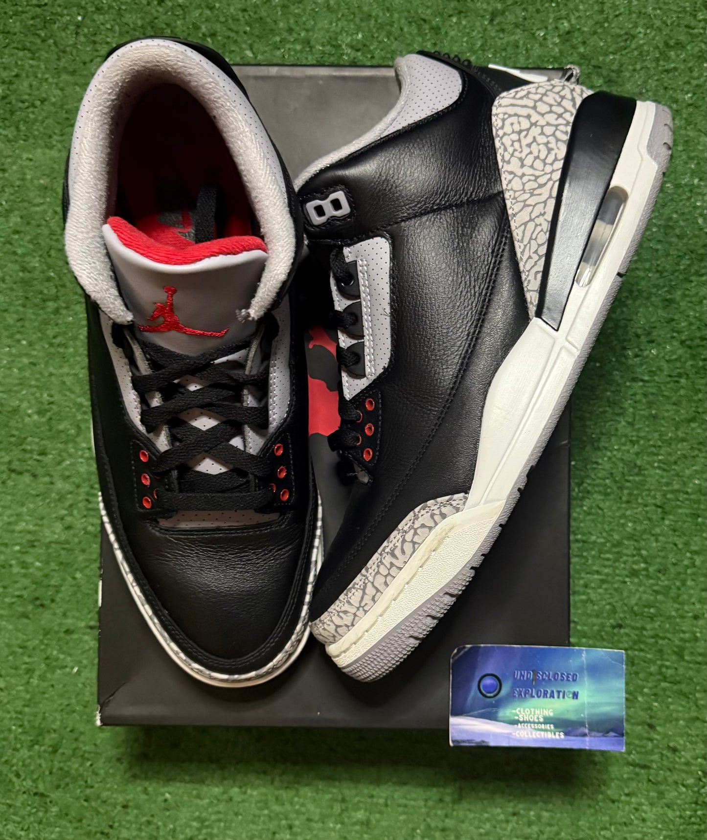 Jordan 3 Black Cement 10 Men/11.5 Women “Preowned”