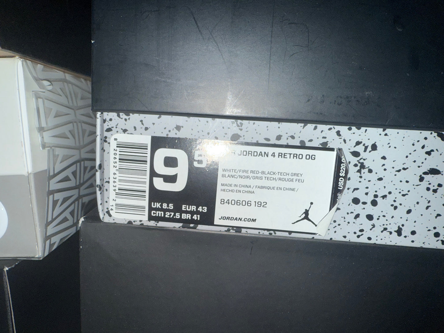 Jordan 4 White Cement 2016 9.5 Men/11 Women “Preowned”