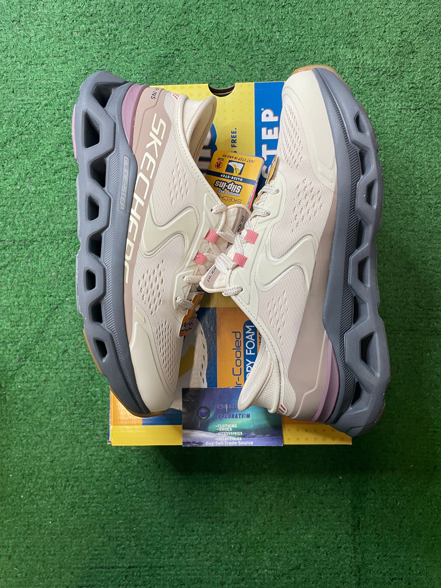 Skechers slip ins glide step Altus natural grey