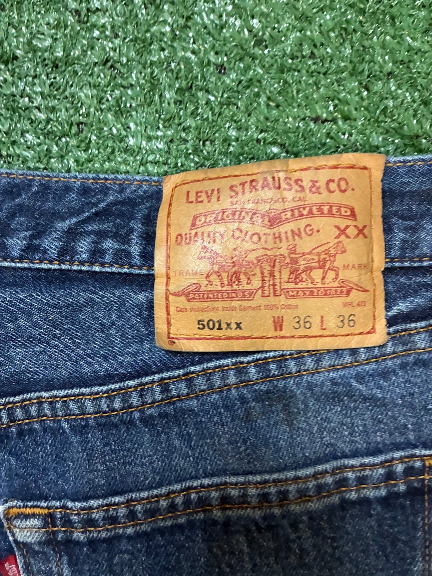 Vintage 2000s Levi 501XX dark wash jeans