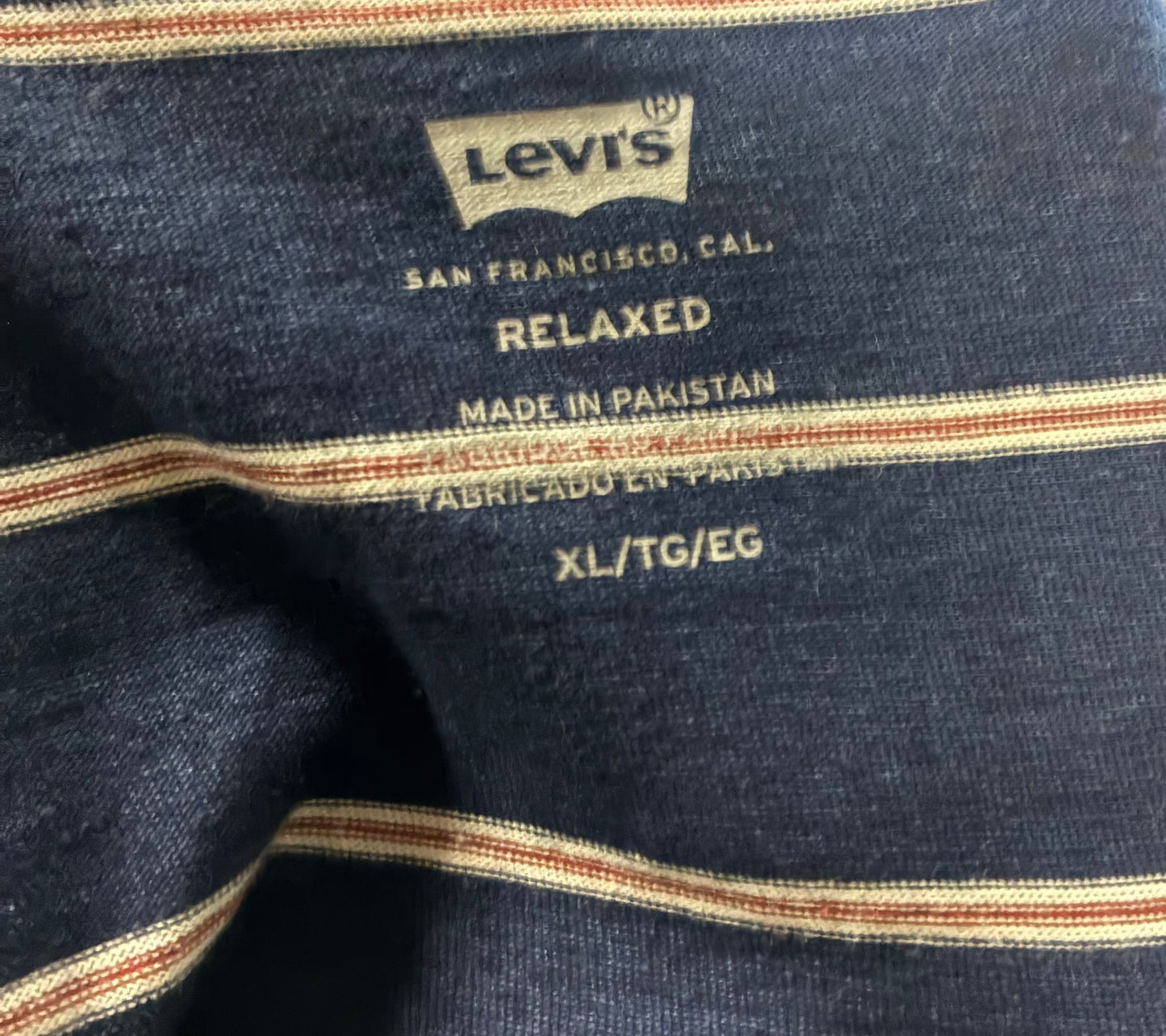 Levi navy and white striped tee