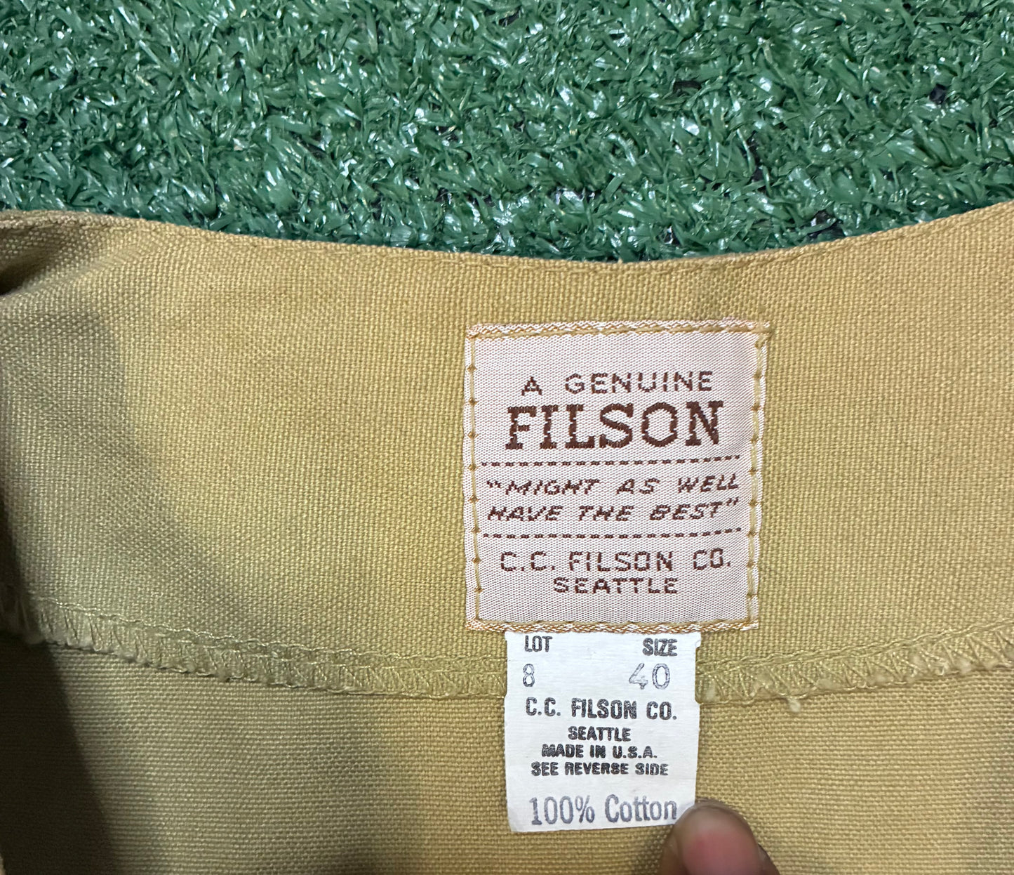 Vintage Filson Tin Cloth Lot 8 Cruiser Work Vest