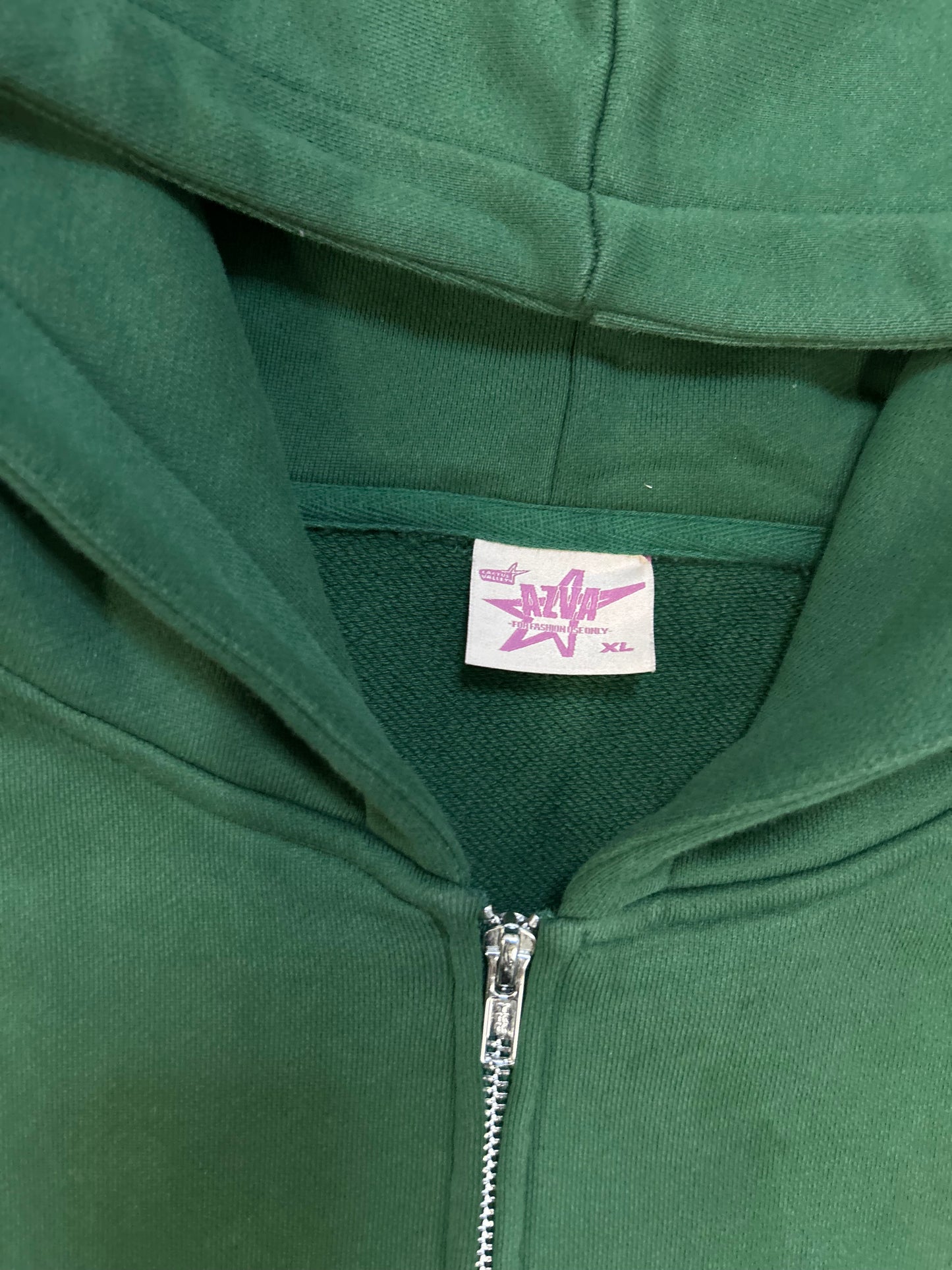 Cactus valley forest green rhinestone zip up hoodie