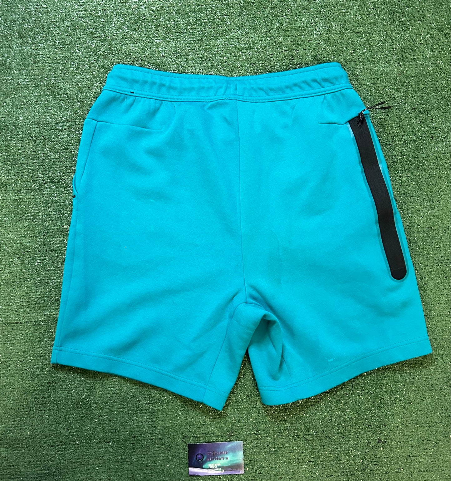 Nike tech fleece blue and orange shorts
