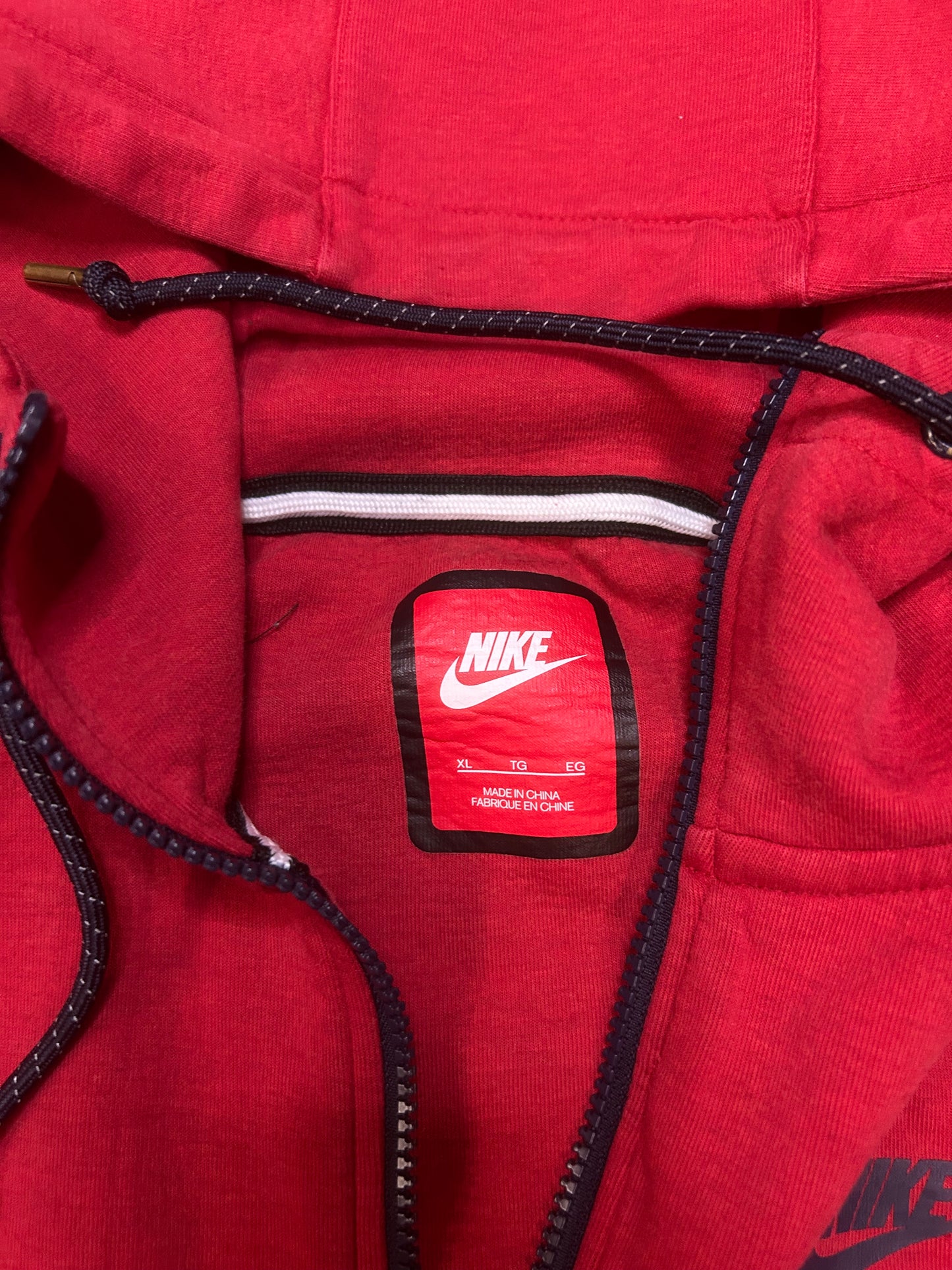 Nike red tech fleece hoodie