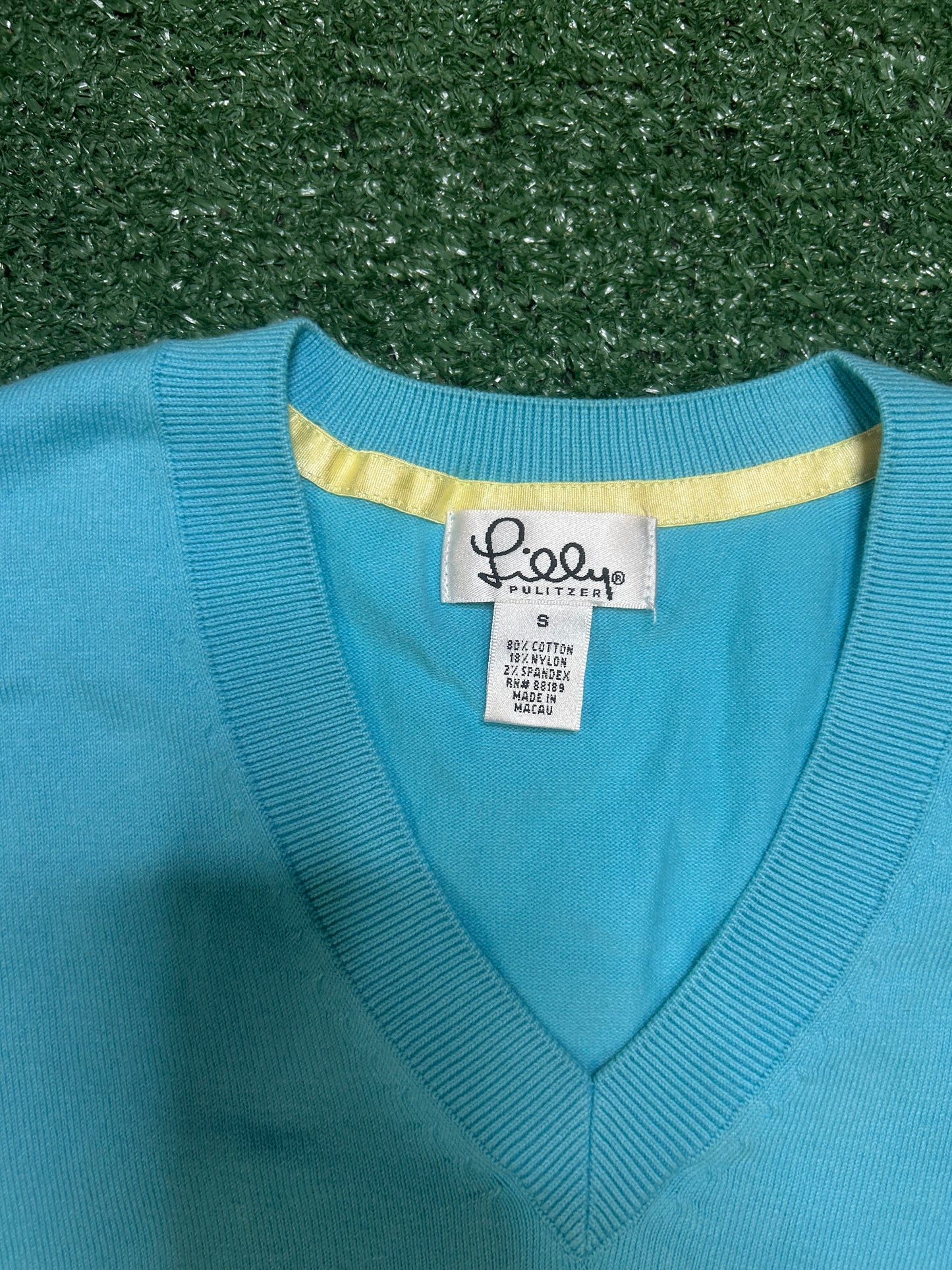 Lilly Pulitzer V-neck turquoise sweater