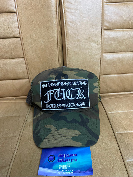 Vintage Chrome hearts camo trucker hat
