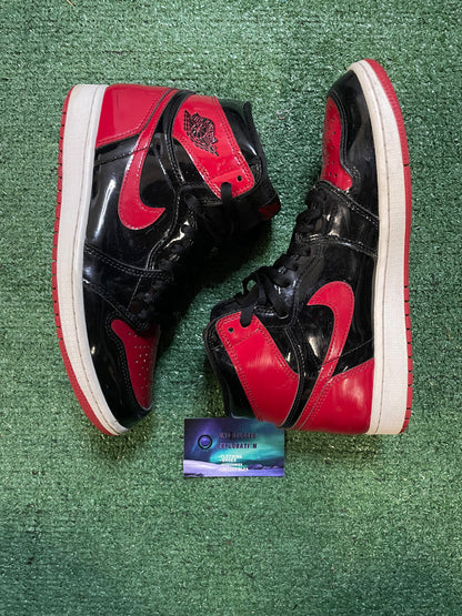 Air Jordan 1 high patent bred size 8men/9.5women