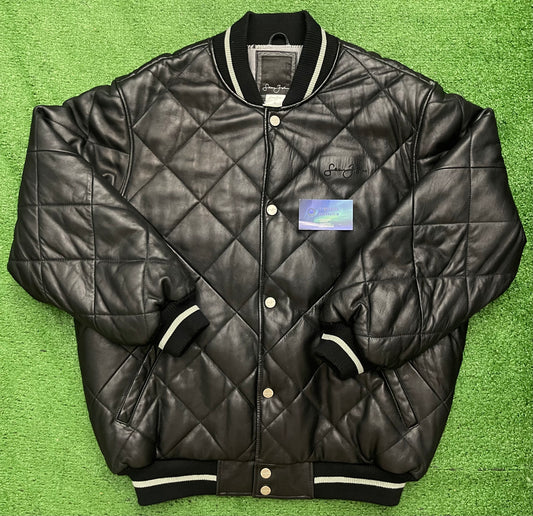 Vintage Sean John Leather Quilted Jacket