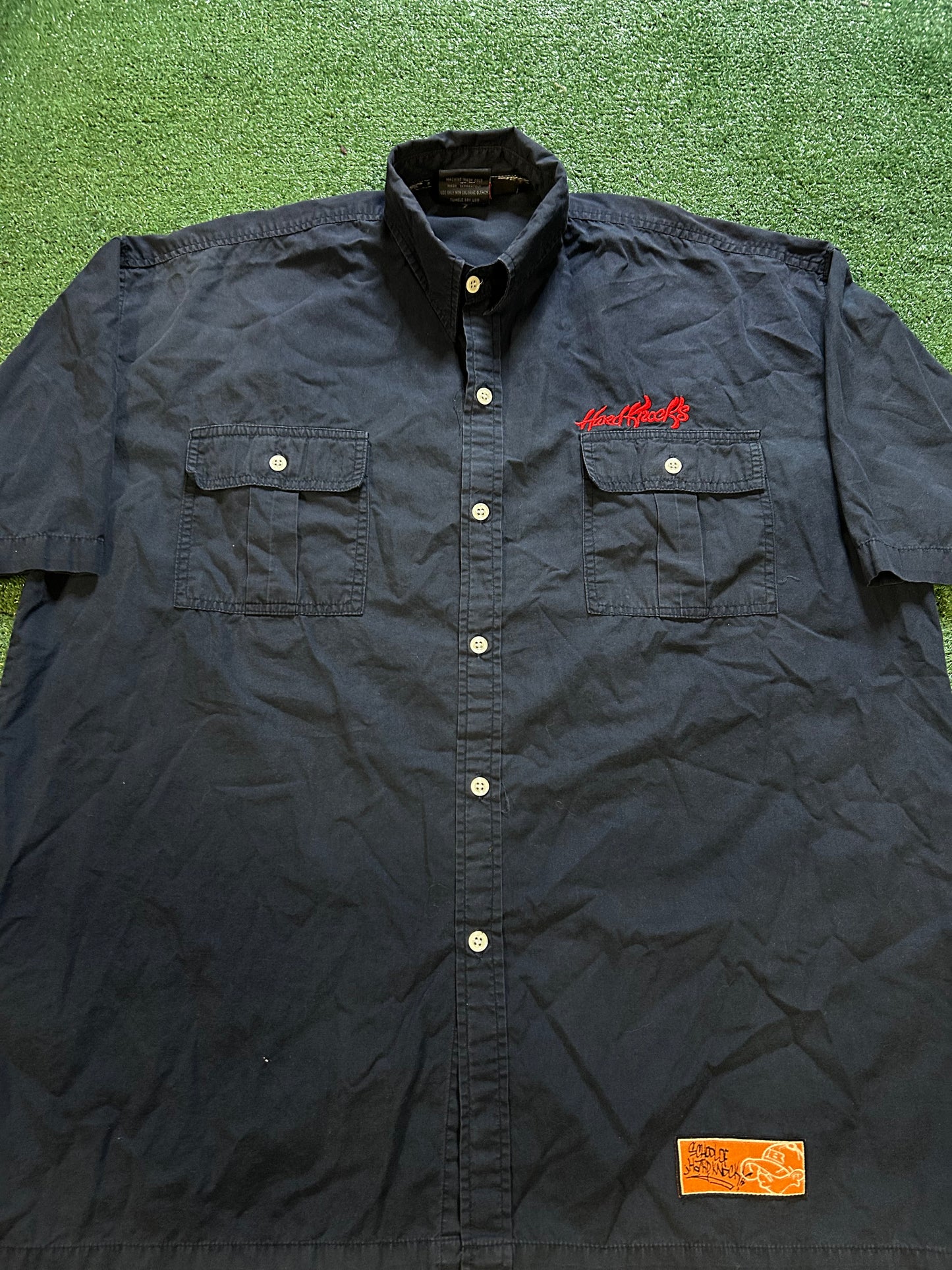 Vintage school of hard knocks embroidered button up