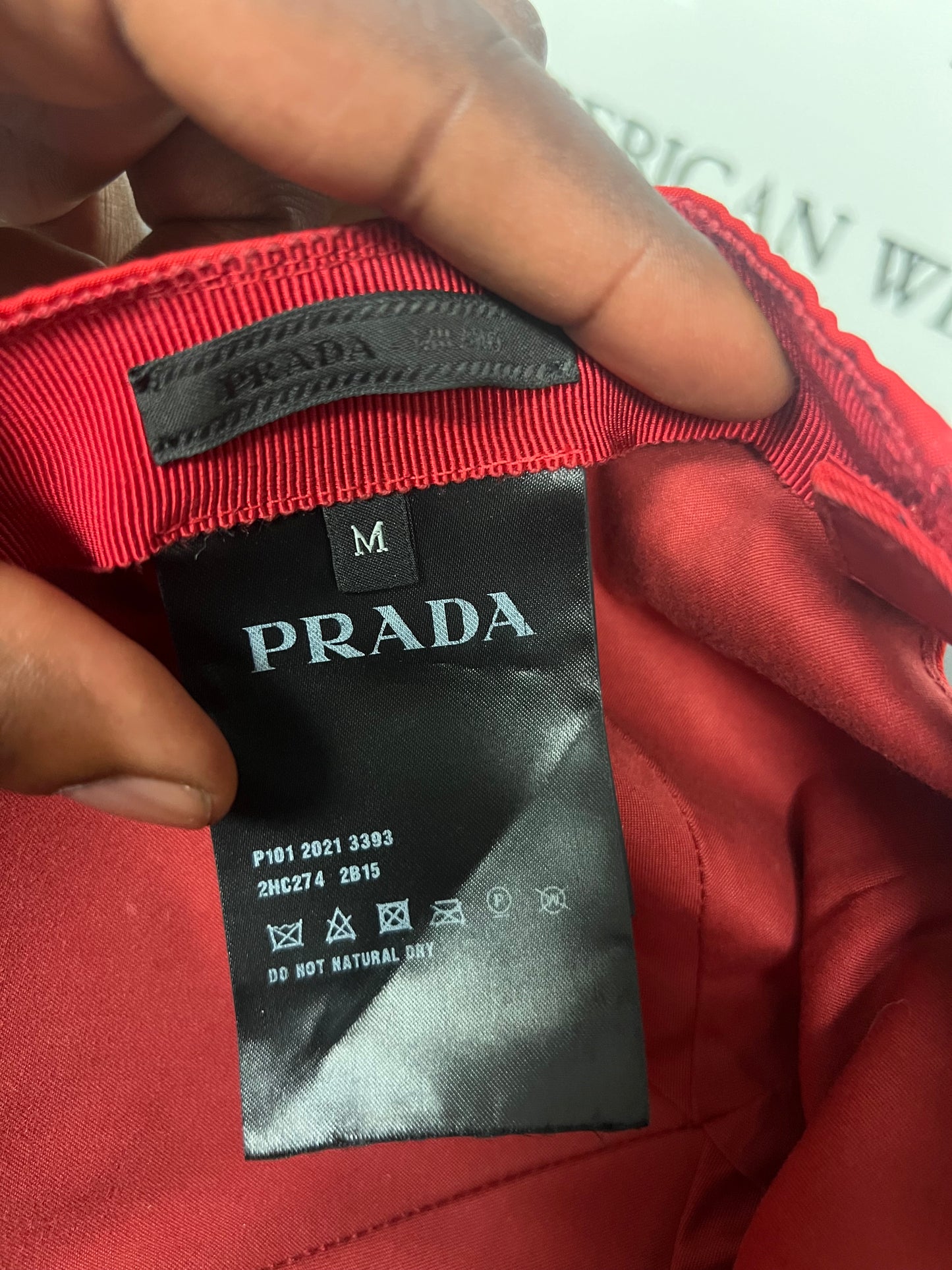 Prada re nylon red hat