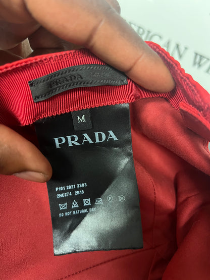 Prada re nylon red hat