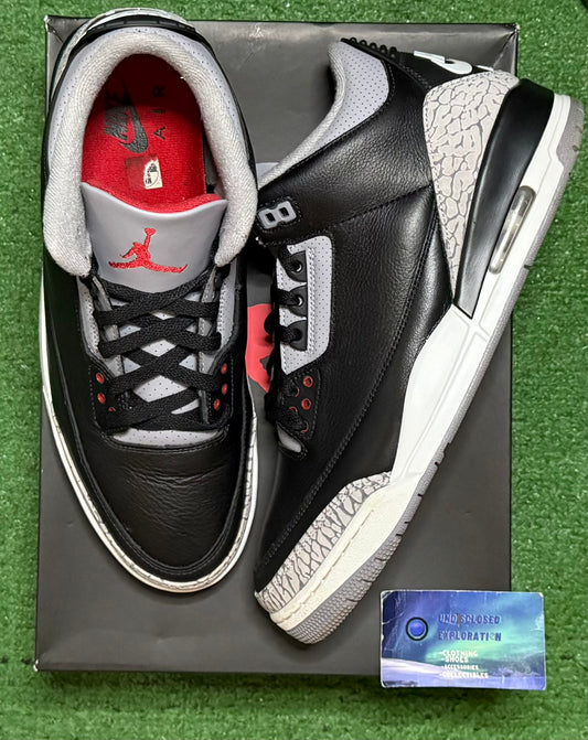 Jordan 3 Black Cement 12 Men/13.5 Women “Preowned”