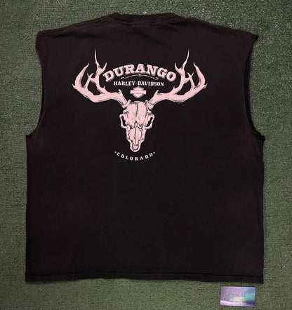 Vintage Harley Davidson Durango Colorado cutoff tee