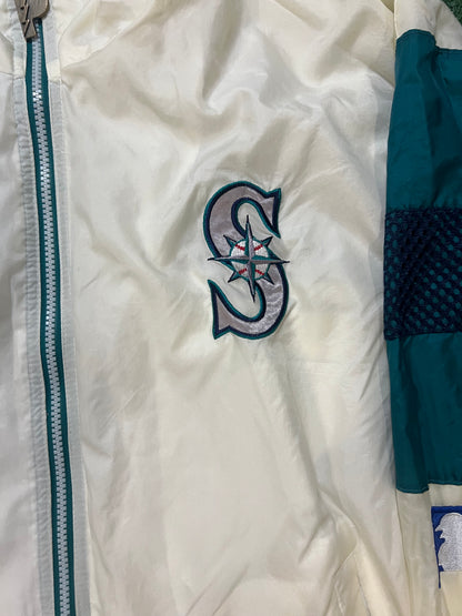 Vintage 1990s Seattle mariners white & blue pro player jacket