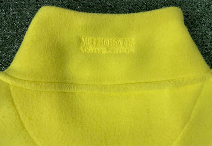 Vetements flou yellow fleece zip up jacket