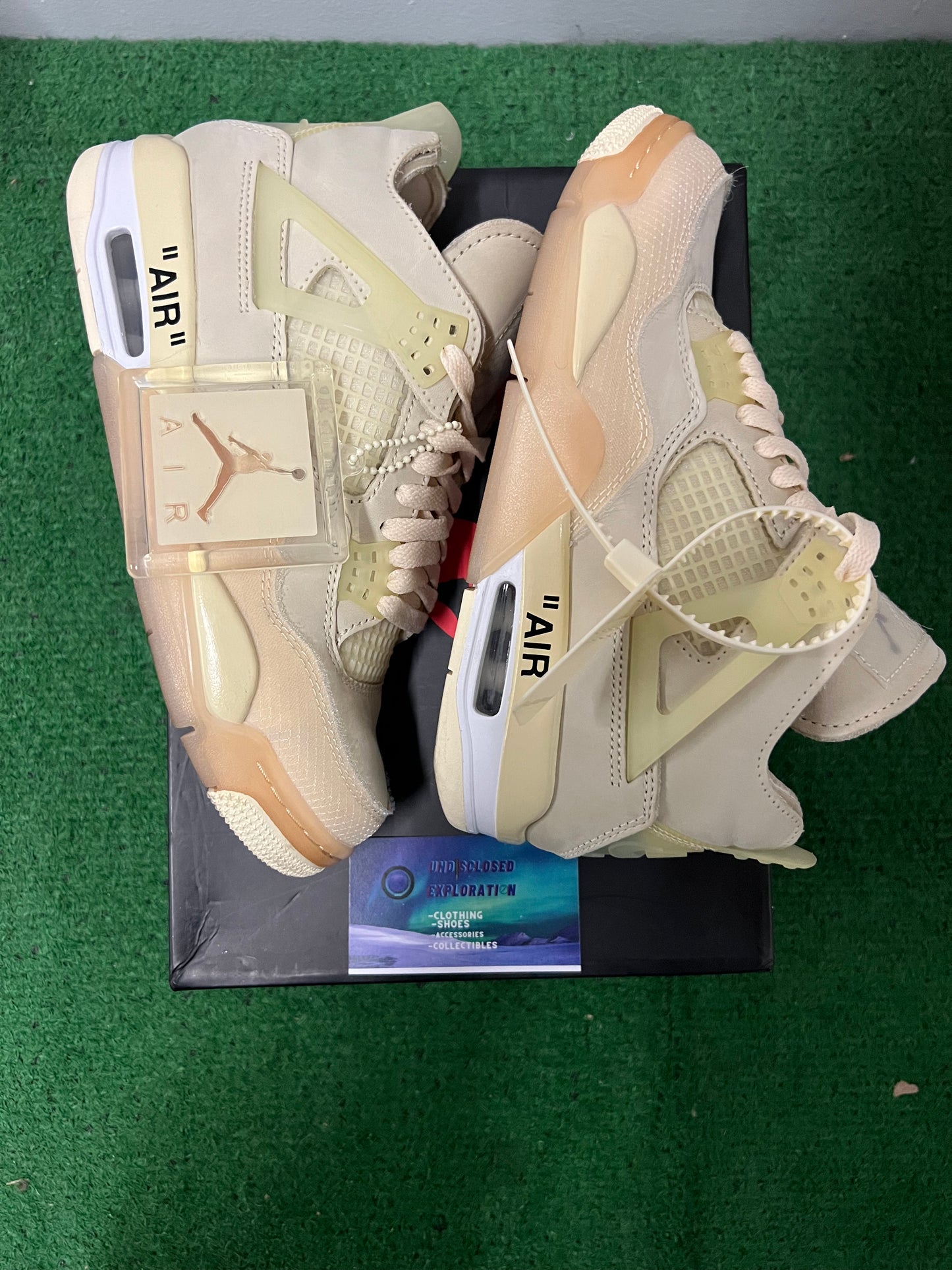 Jordan 4 x off white sail  size 5.5men/7women