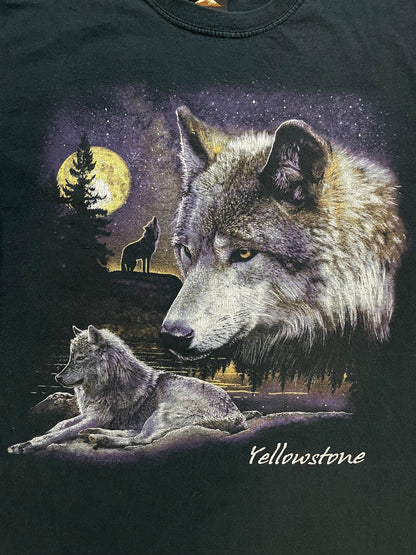 Vintage 1990s yellowstone wolves tee