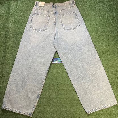 Zara light wash baggy jeans