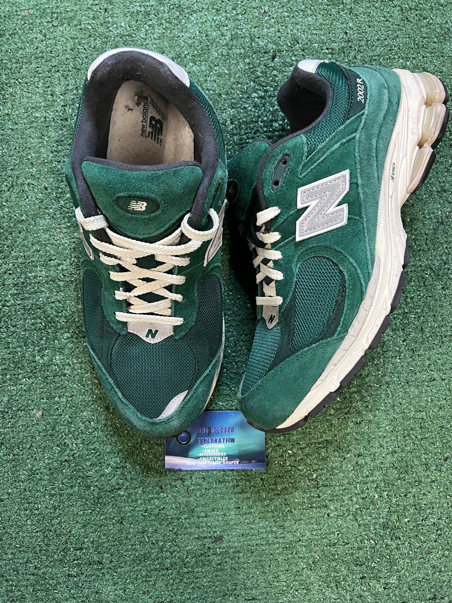 New balance 2002r suede forest green size 11men/12.5women