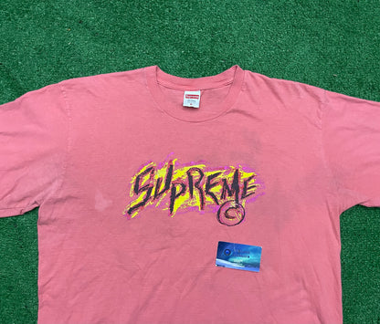 Supreme Scratch Tee Bright Coral 2018