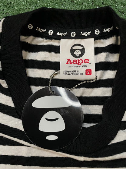 AAPE by A Bathing Ape black and white striped long-sleeve