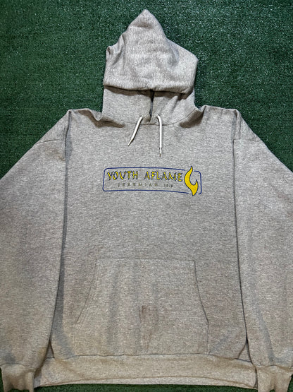 Vintage 1990s  youth Aflame Jeremiah 20:9 bible verse hoodie