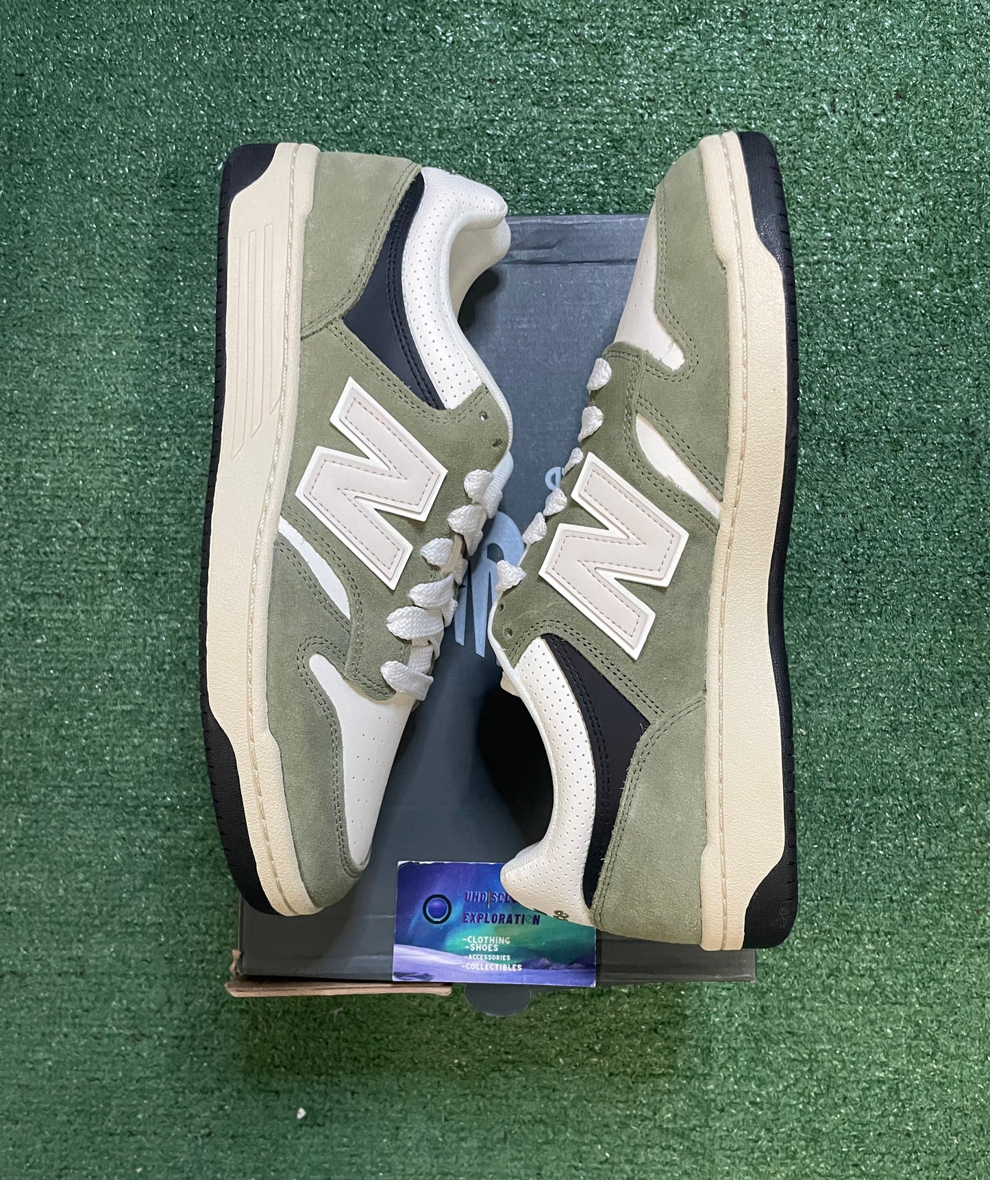 New Balance 480 green and white
