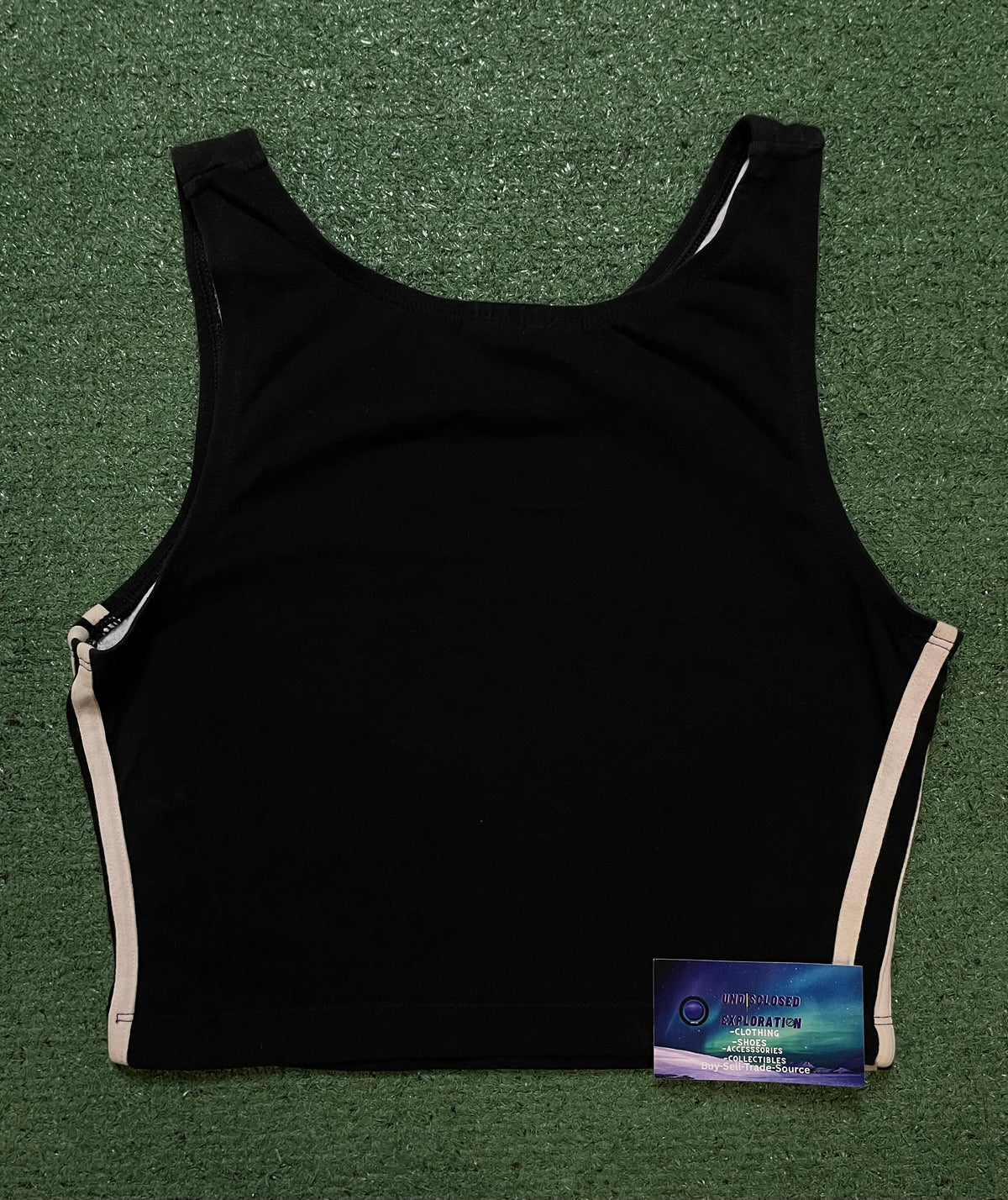 Vintage 1990s Adidas black & white embroidered tank top
