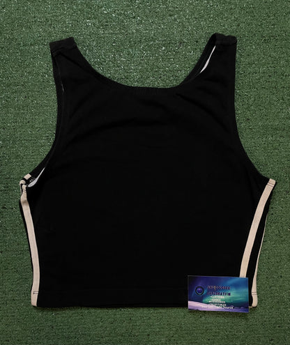 Vintage 1990s Adidas black & white embroidered tank top