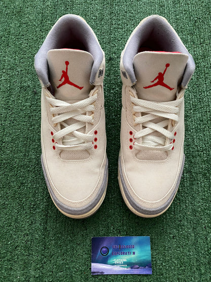 Jordan Retro 3 Muslin size 8.5men/10women