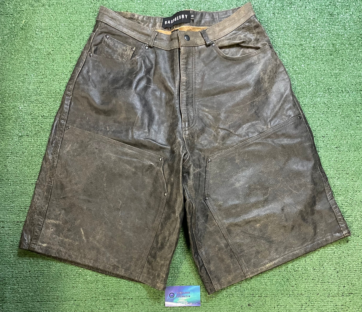 Gv Gallery chocolate leather shorts
