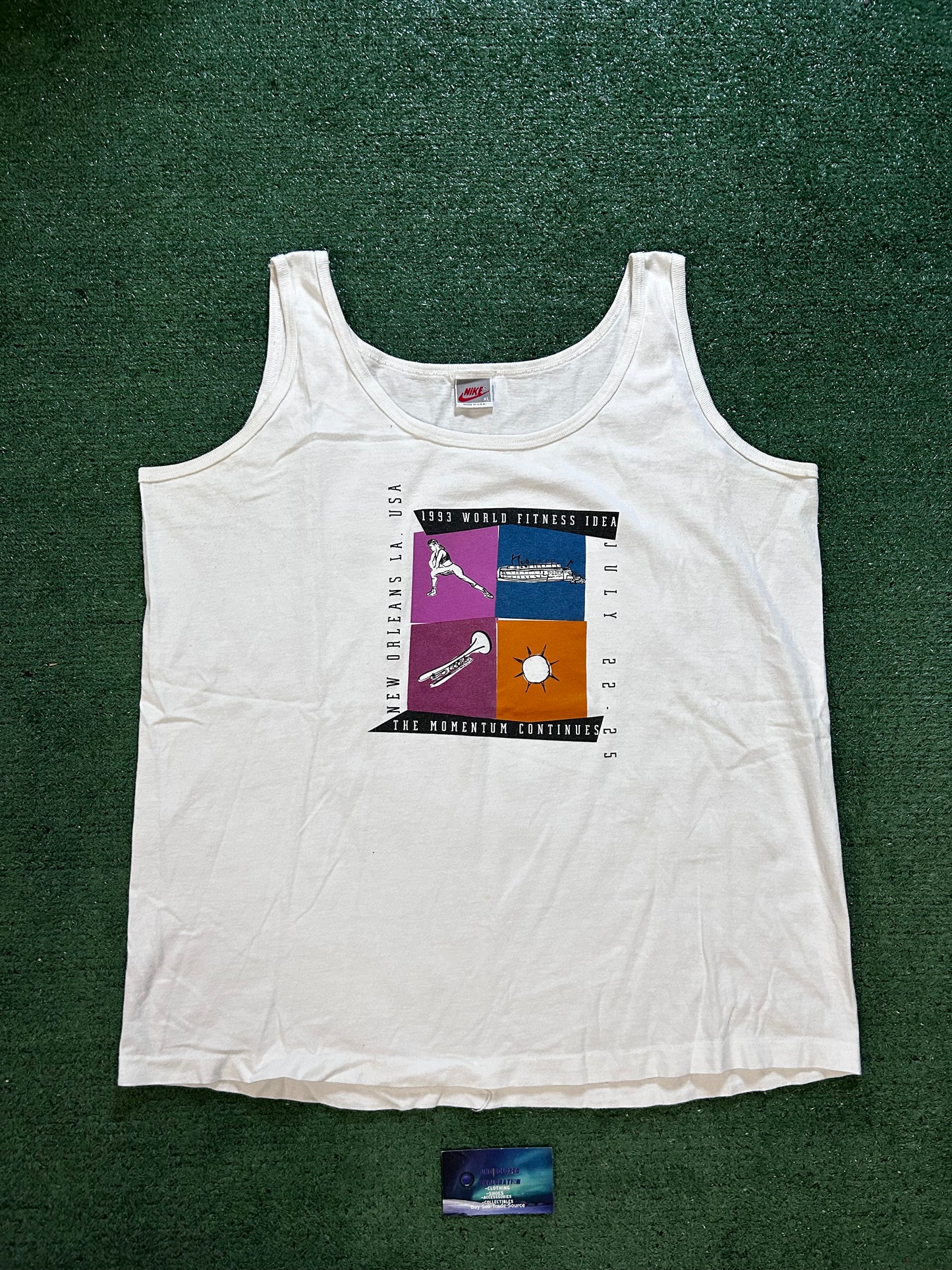 Vintage 1990s Nike world fitness idea tank top