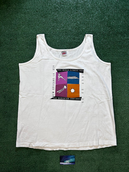 Vintage 1990s Nike world fitness idea tank top