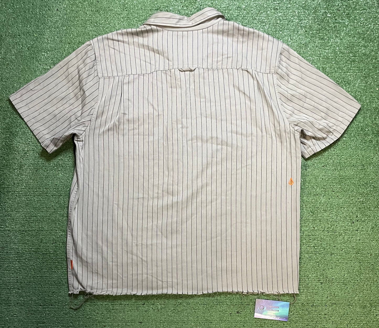 Volcom grey and black button up shirt