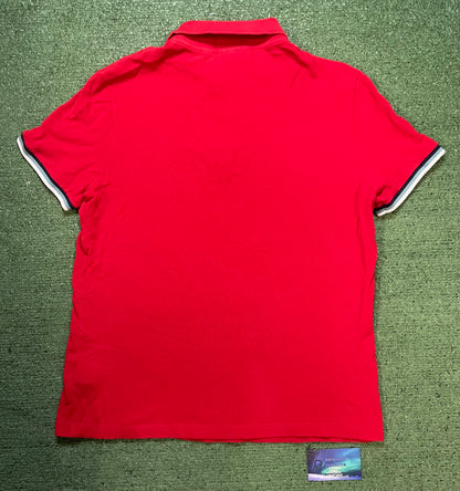 Lacoste red striped polo