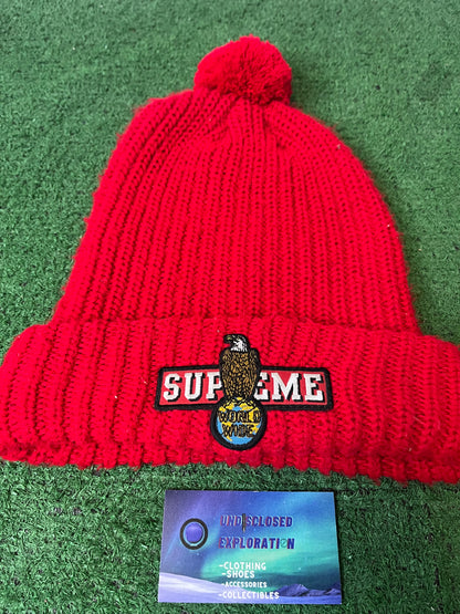 supreme Red eagle beanie