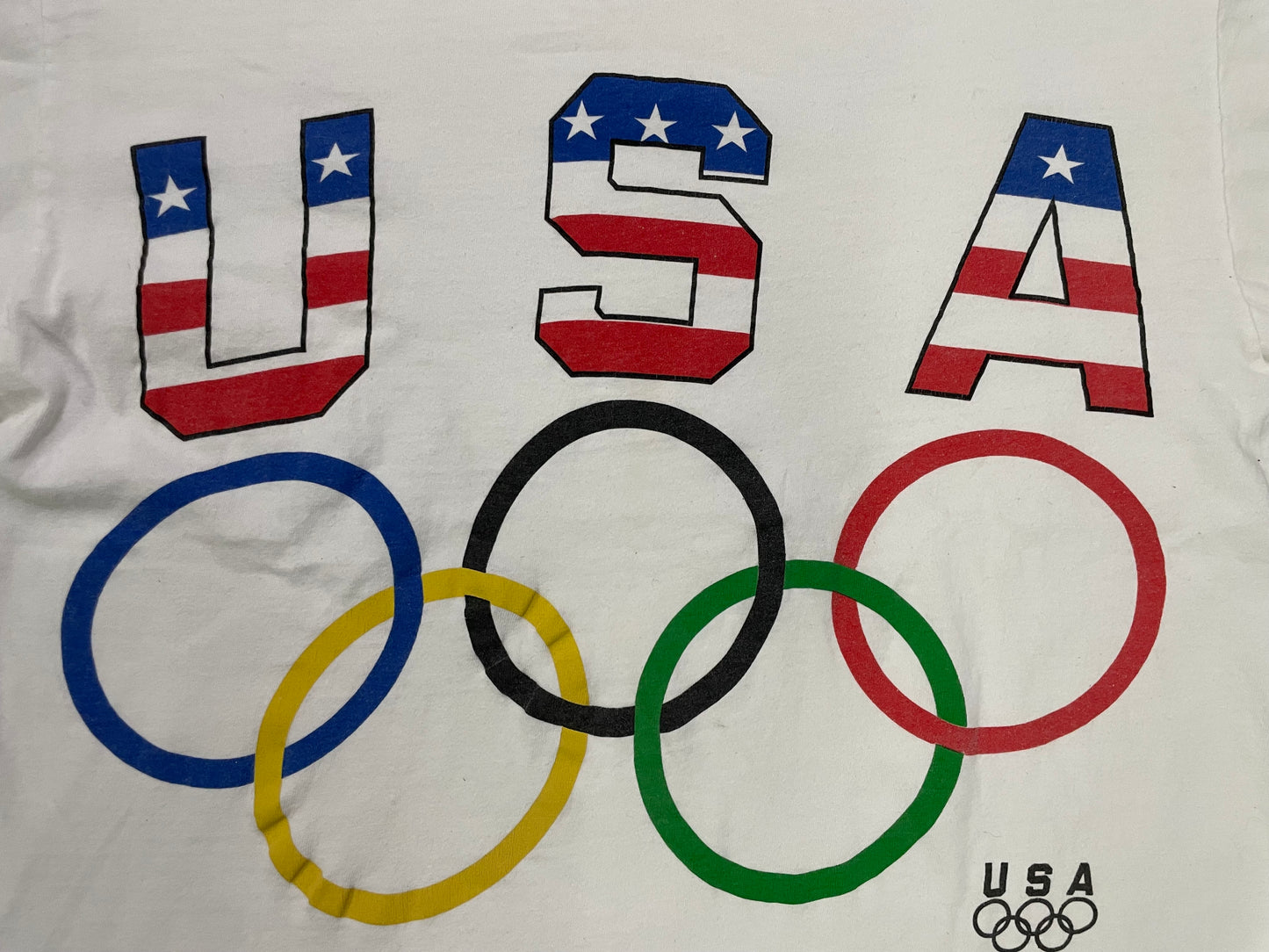 Vintage 1990s USA Olympic rings tee