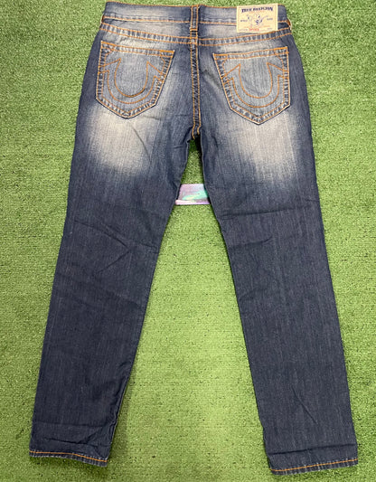 True Religion orange stitch jeans