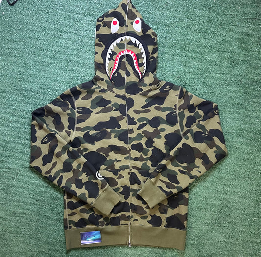 Bape 1st camo shark full zip hoodie