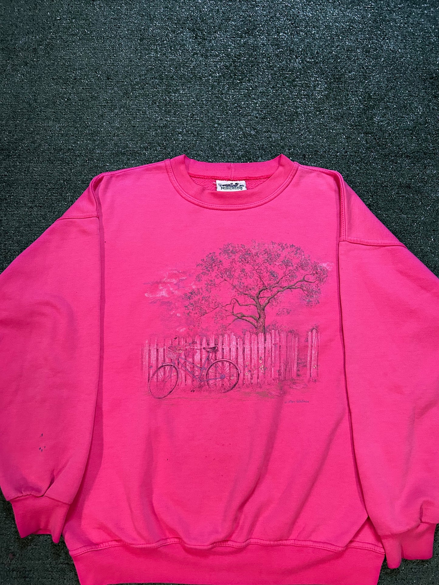 Vintage 1990s cherry blossom pink crewneck