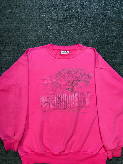 Vintage 1990s cherry blossom pink crewneck