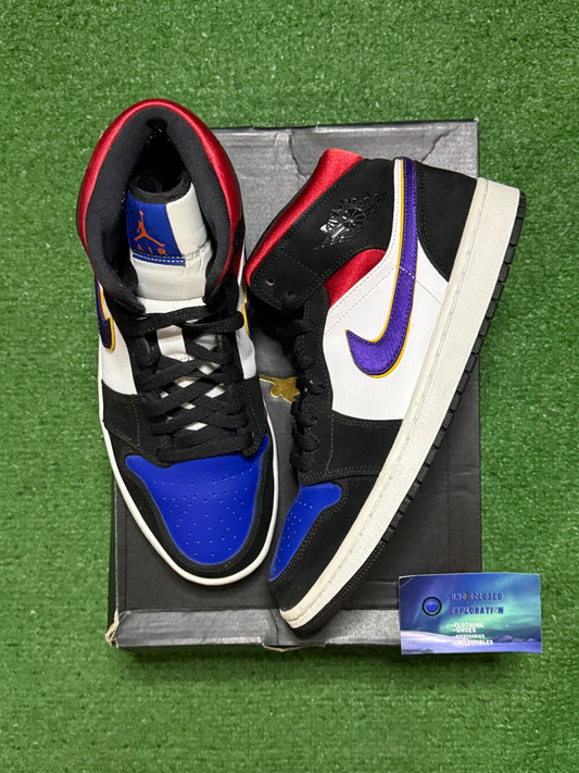 Jordan 1 Mid Lakers Top 3 9.5 Men/11 Women “Preowned”