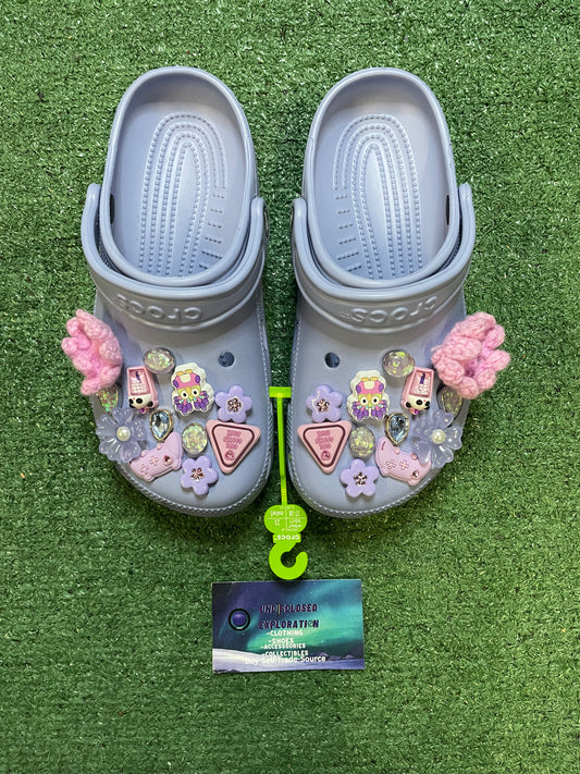 Crocs classic blue haze jibbitz with charms clogs