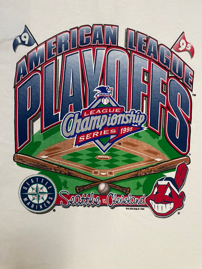 Vintage 1995 American League Playoffs Seattle mariners vs Cleveland Indians tee