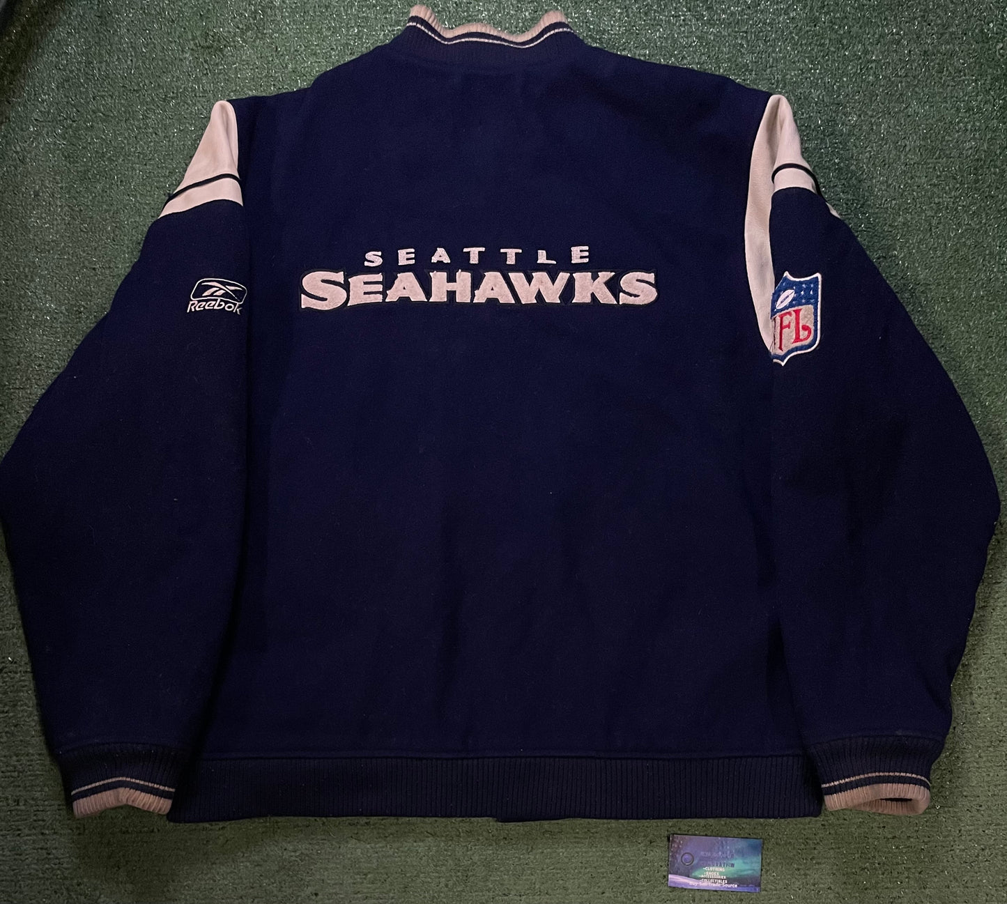 Vintage 2000s Seattle Seahawks suede & leather jacket