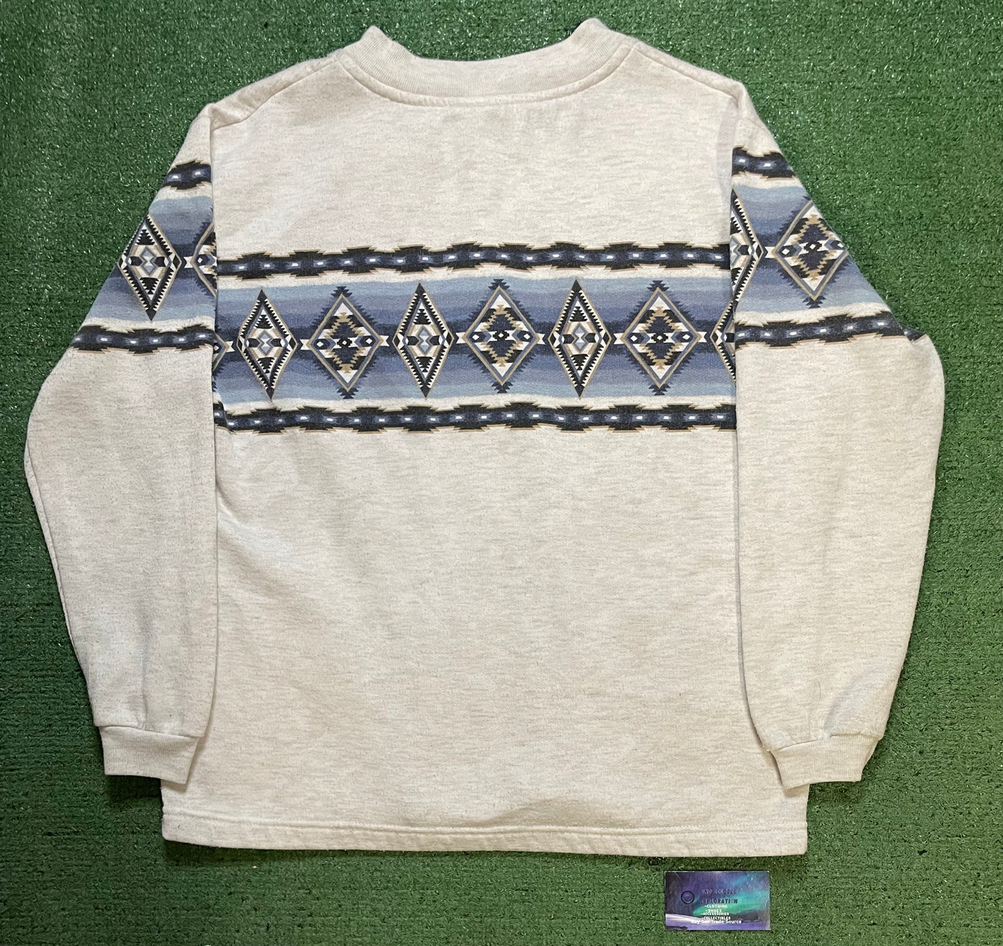 Vintage 1980s Aztec geometric design button up Sweater