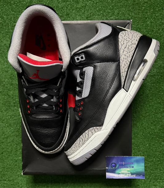 Jordan 3 Black Cement 11 Men/12.5 Women “Preowned”